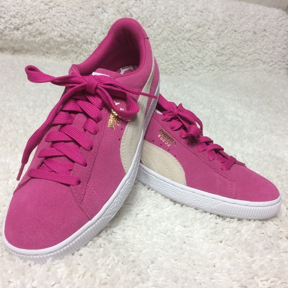 Puma Shoes - Puma pink suede sneakers